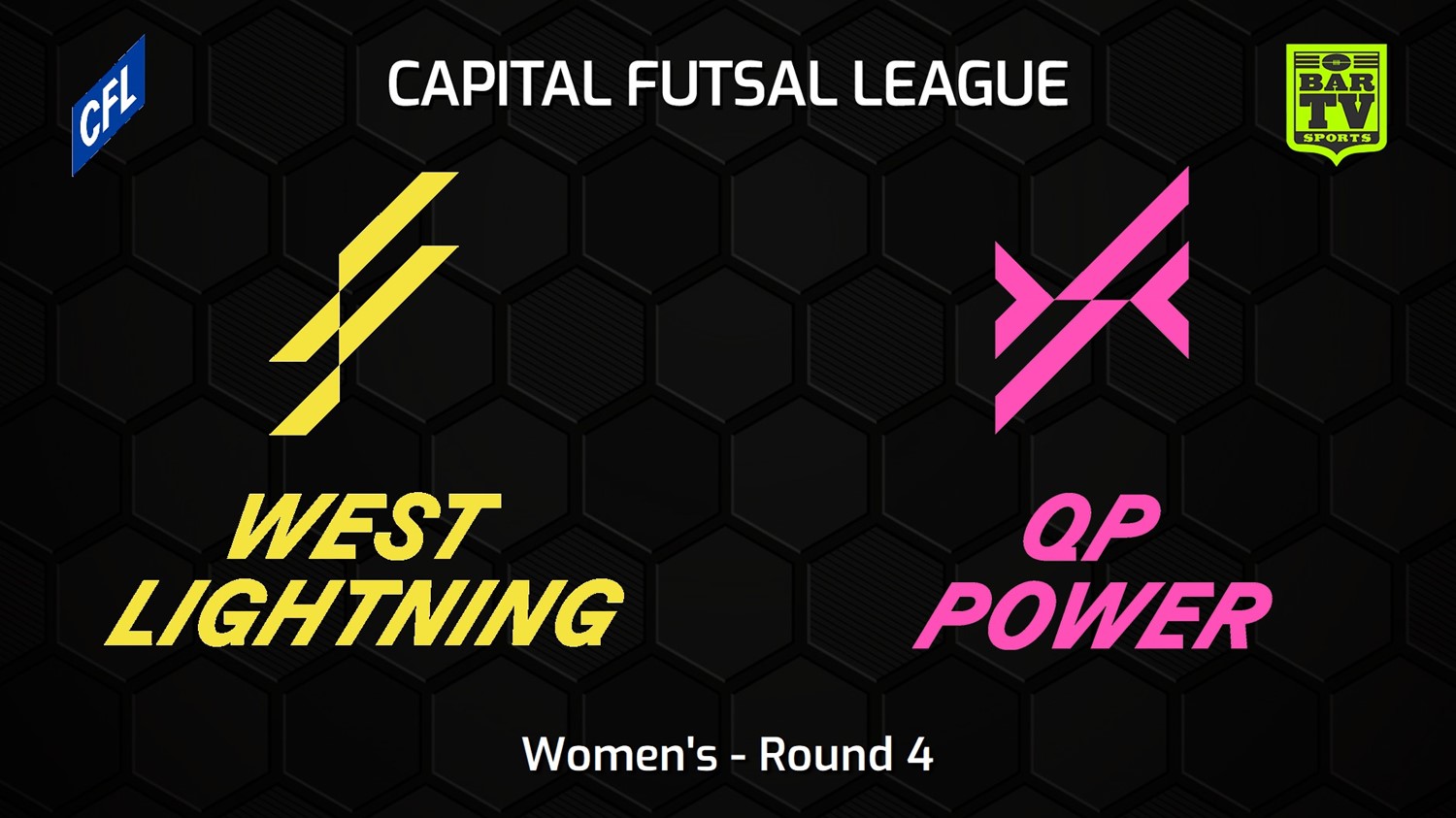 221118-Capital Football Futsal Round 4 - Women's - West Canberra Lightning v Queanbeyan-Palerang Power Minigame Slate Image
