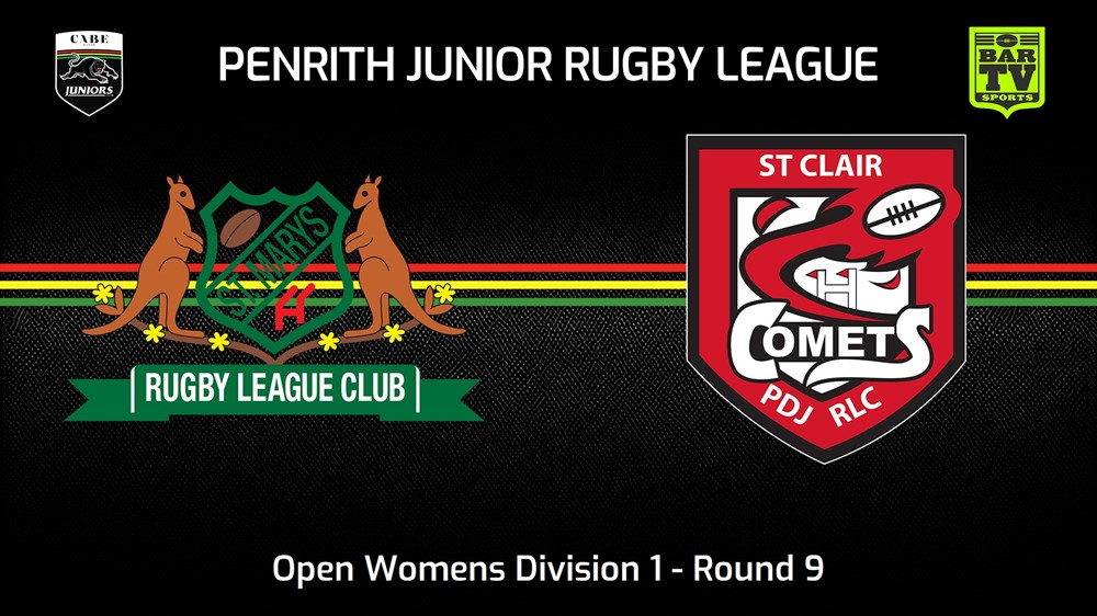 240609-video-Penrith & District Junior Rugby League Round 9 - Open Womens Division 1 - St Marys v St Clair Slate Image