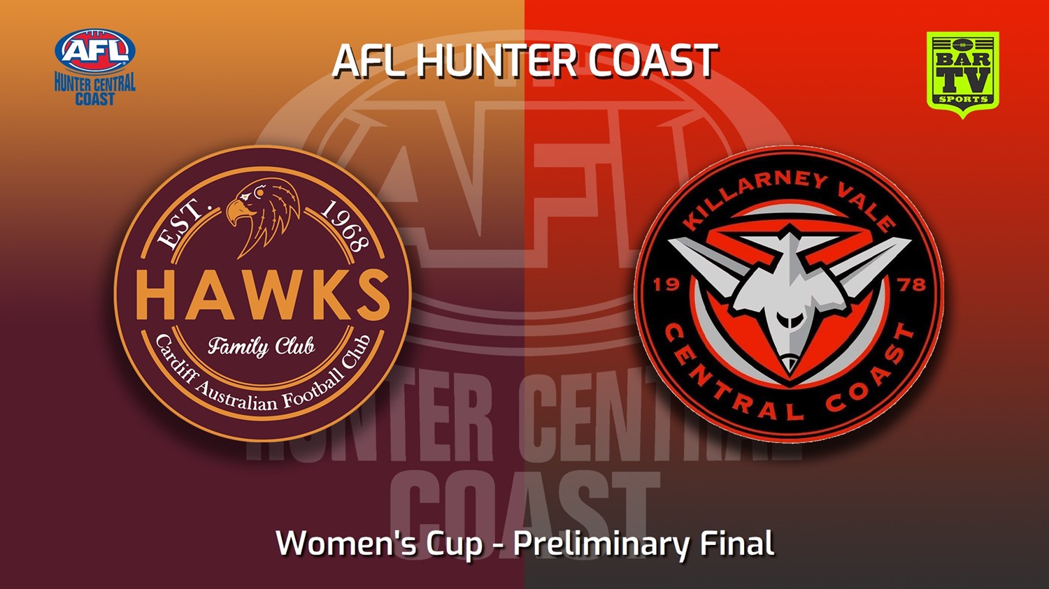 220910-AFL Hunter Central Coast Preliminary Final - Women's Cup - Cardiff Hawks v Killarney Vale Bombers Minigame Slate Image
