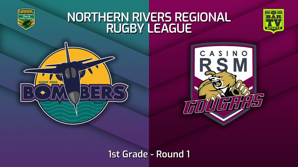 230415-Northern Rivers Round 1 - 1st Grade - Evans Head Bombers v Casino RSM Cougars Slate Image