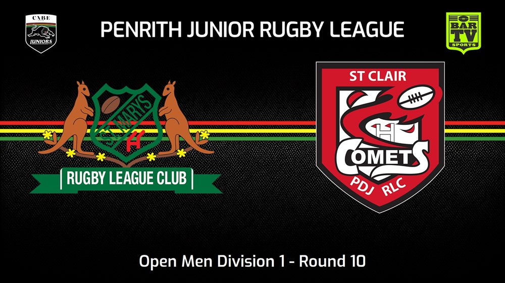240622-video-Penrith & District Junior Rugby League Round 10 - Open Men Division 1 - St Marys v St Clair Slate Image