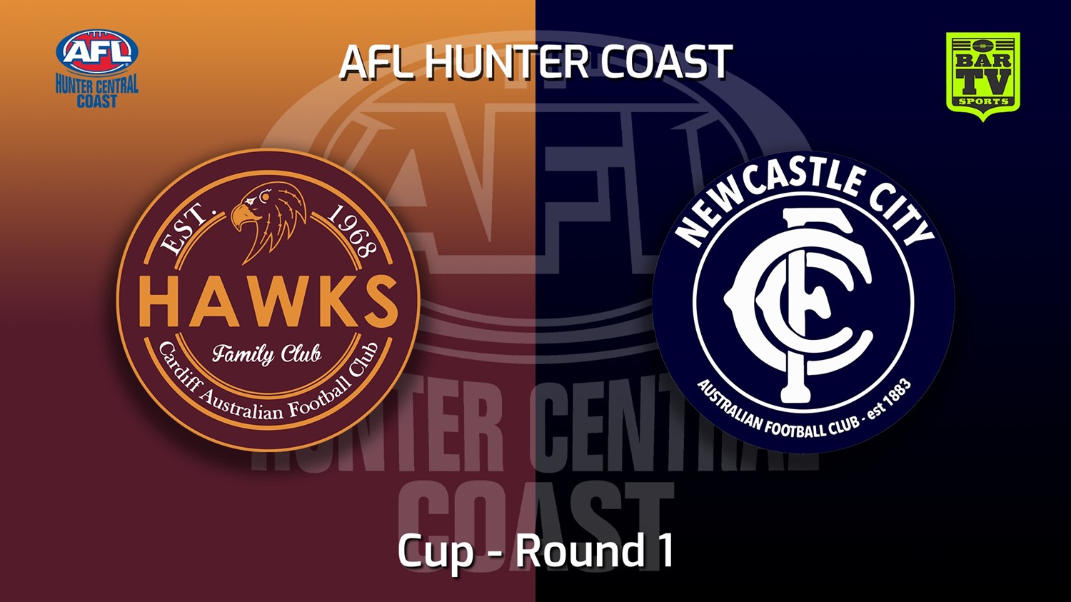 220402-AFL Hunter Central Coast Round 1 - Cup - Cardiff Hawks v Newcastle City  Minigame Slate Image