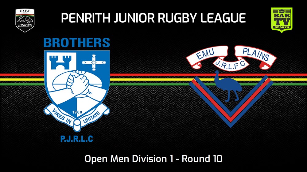 240622-video-Penrith & District Junior Rugby League Round 10 - Open Men Division 1 - Brothers v Emu Plains RLFC Slate Image