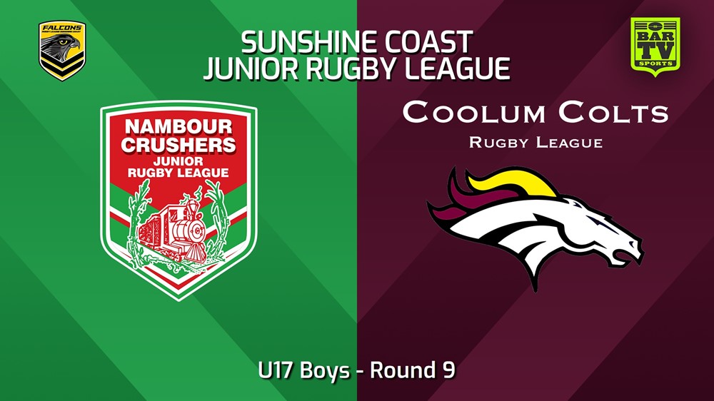 240602-video-Sunshine Coast Junior Rugby League Round 9 - U17 Boys - Nambour Crushers JRL v Coolum Colts JRL Slate Image
