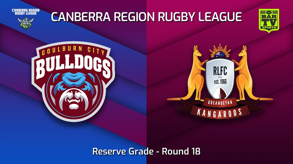 220827-Canberra Round 18 - Reserve Grade - Goulburn City Bulldogs v Queanbeyan Kangaroos Slate Image