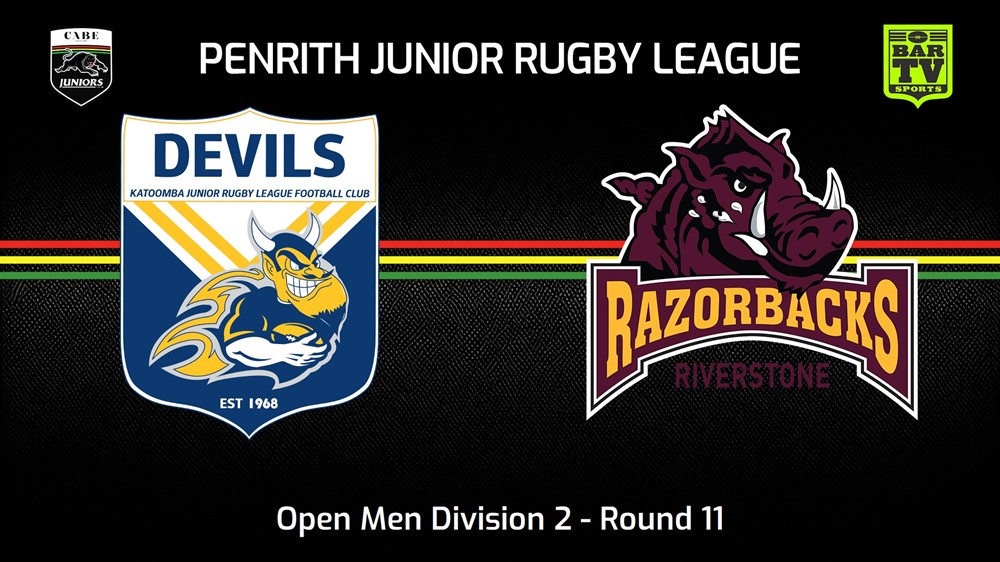 240629-video-Penrith & District Junior Rugby League Round 11 - Open Men Division 2 - Katoomba Devils v Riverstone Razorbacks Slate Image