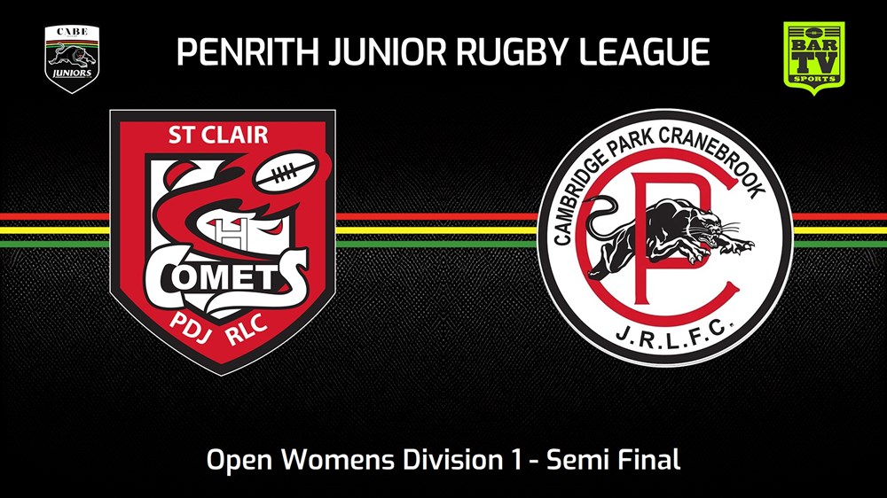 240616-video-Penrith & District Junior Rugby League Semi Final - Open Womens Division 1 - St Clair v Cambridge Park Slate Image