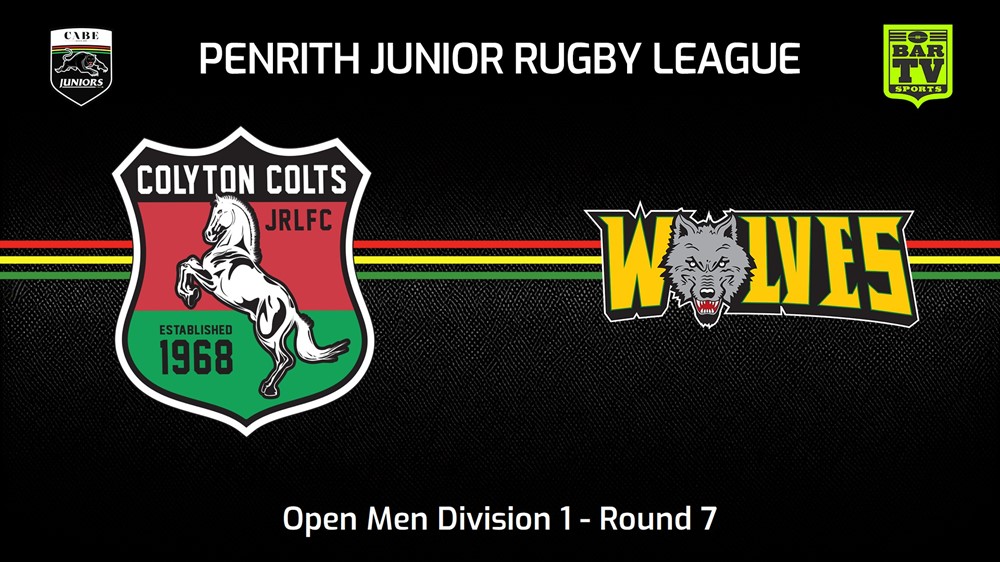 240526-video-Penrith & District Junior Rugby League Round 7 - Open Men Division 1 - Colyton Colts v Windsor Wolves Slate Image