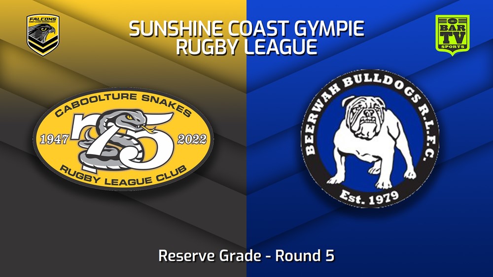 230506-Sunshine Coast RL Round 5 - Reserve Grade - Caboolture Snakes v Beerwah Bulldogs Slate Image