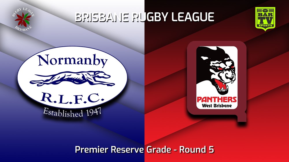230422-BRL Round 5 - Premier Reserve Grade - Normanby Hounds v West Brisbane Panthers Slate Image