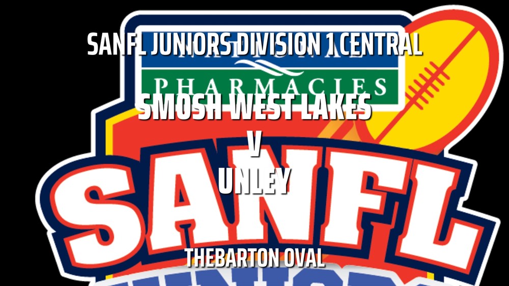 210912-SANFL Juniors Division 1 Central - Under 12 Boys - SMOSH WEST LAKES v UNLEY Slate Image