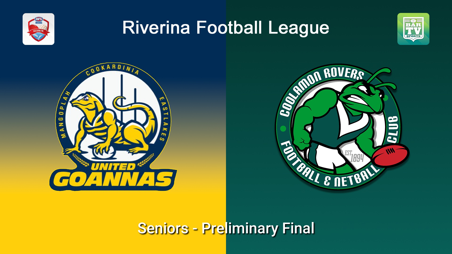 260906-video-Riverina Football League Preliminary Final - Reserves - MCUE Goannas v Coolamon Rovers Slate Image