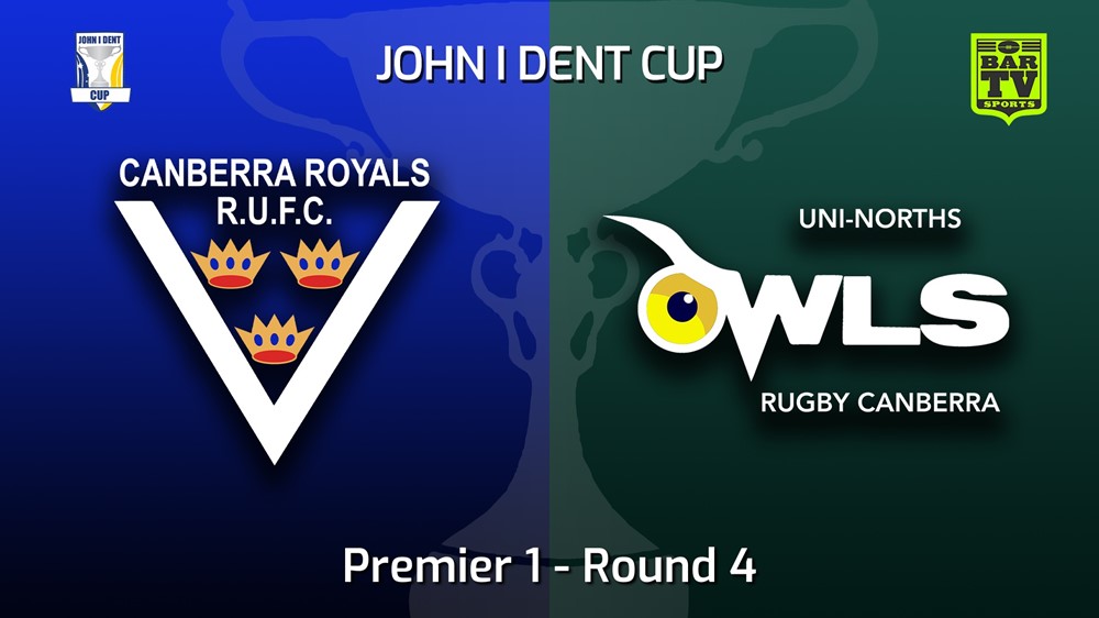 220514-John I Dent (ACT) Round 4 - Premier 1 - Canberra Royals v UNI-Norths Slate Image