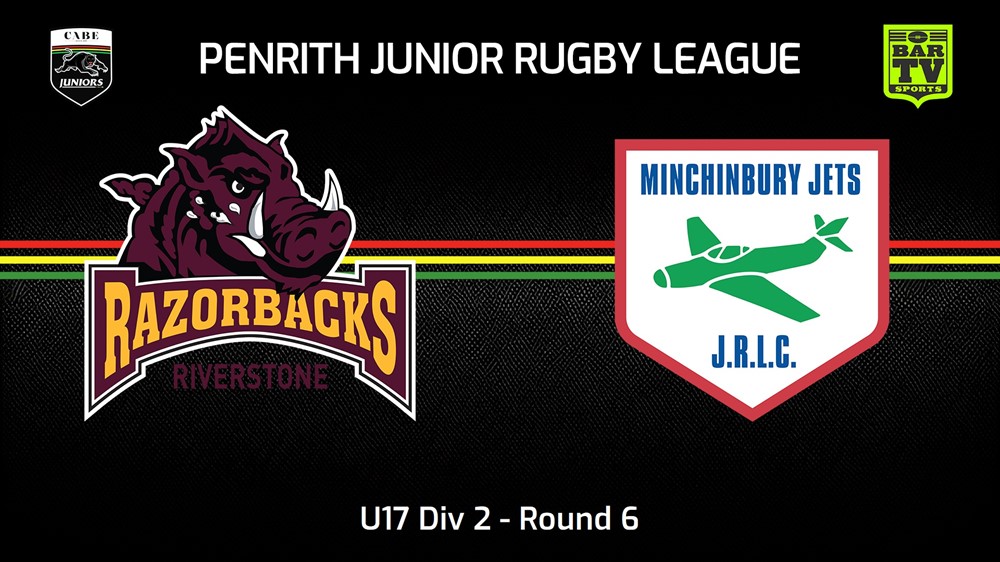 240519-video-Penrith & District Junior Rugby League Round 6 - U17 Div 2 - Riverstone Razorbacks v Minchinbury Slate Image