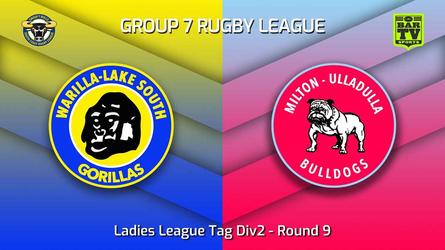 230528-South Coast Round 9 - Ladies League Tag Div2 - Warilla-Lake South Gorillas v Milton-Ulladulla Bulldogs Slate Image