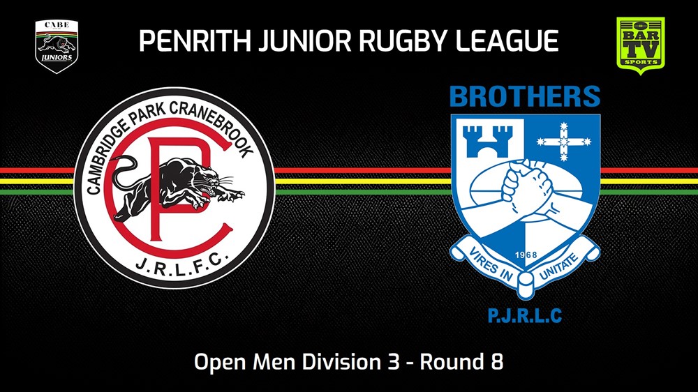 240602-video-Penrith & District Junior Rugby League Round 8 - Open Men Division 3 - Cambridge Park v Brothers Slate Image