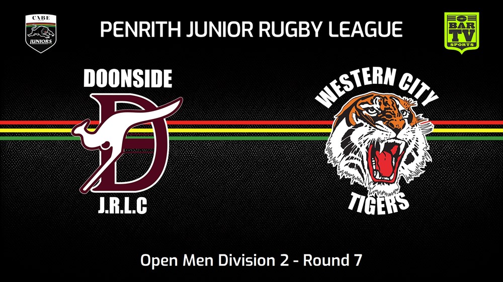 240525-video-Penrith & District Junior Rugby League Round 7 - Open Men Division 2 - Doonside v Western City Tigers Slate Image