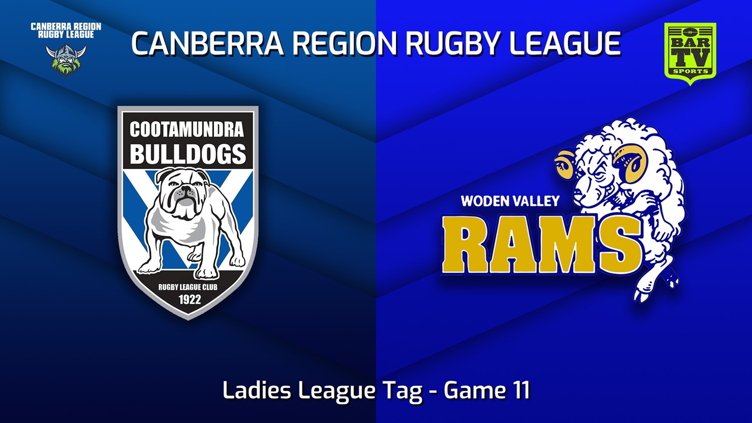 230401-Canberra Game 11 - Ladies League Tag - Cootamundra Bulldogs v Woden Valley Rams Minigame Slate Image