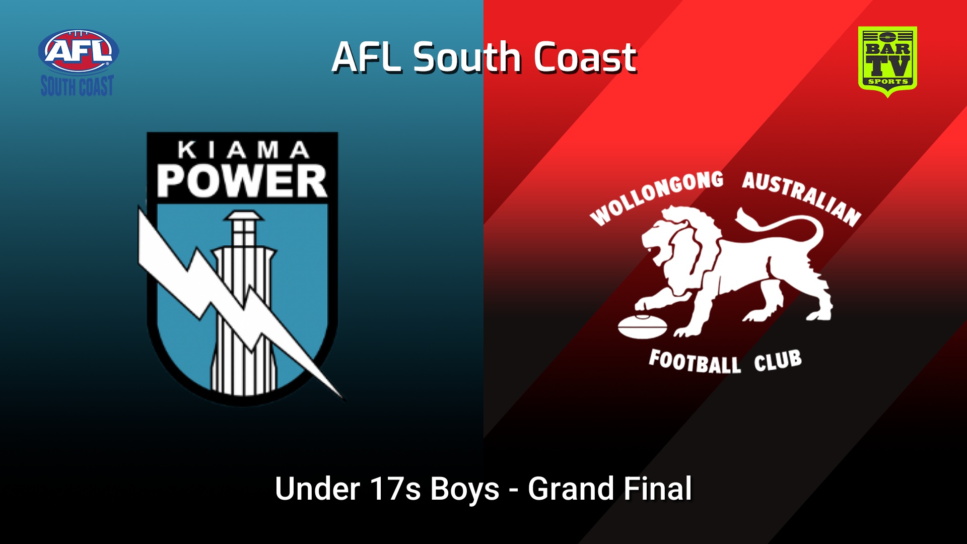 260828-video-AFL South Coast Juniors Grand Final - Under 17s Boys - Kiama Power  v Wollongong Lions Slate Image
