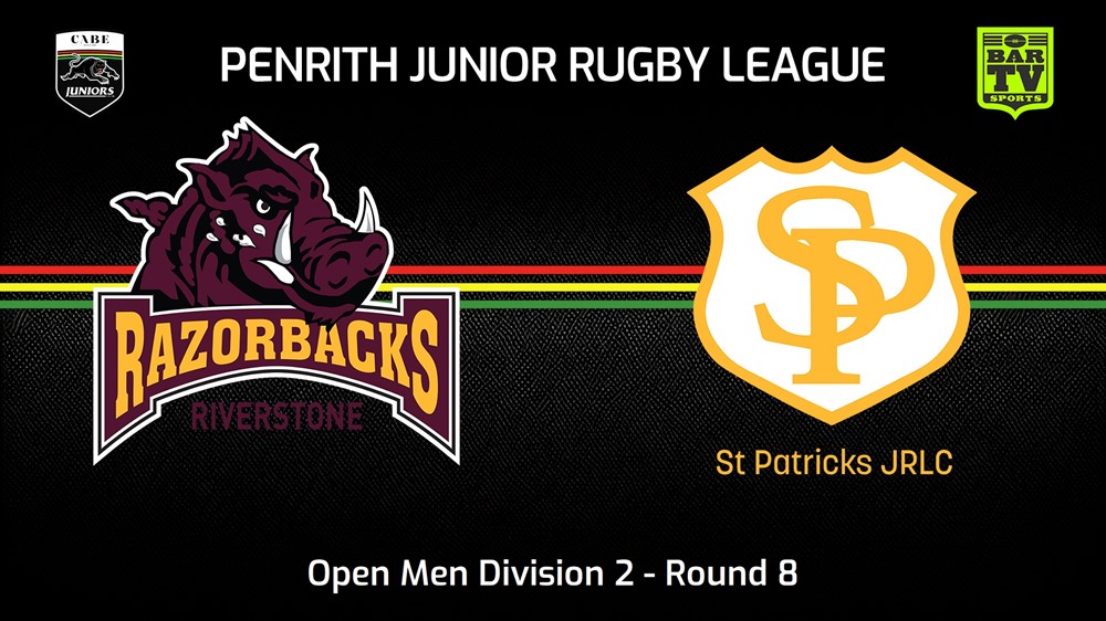 240602-video-Penrith & District Junior Rugby League Round 8 - Open Men Division 2 - Riverstone Razorbacks v St Patricks Slate Image