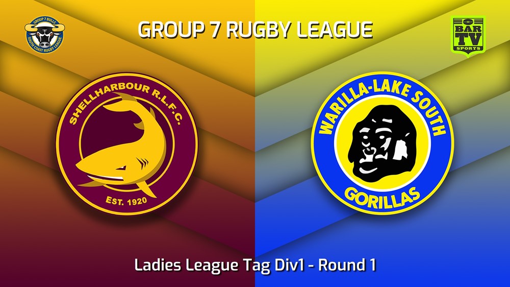 230326-South Coast Round 1 - Ladies League Tag Div1 - Shellharbour Sharks v Warilla-Lake South Gorillas Slate Image