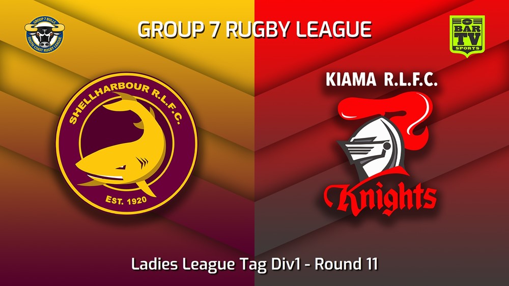 230618-South Coast Round 11 - Ladies League Tag Div1 - Shellharbour Sharks v Kiama Knights Slate Image