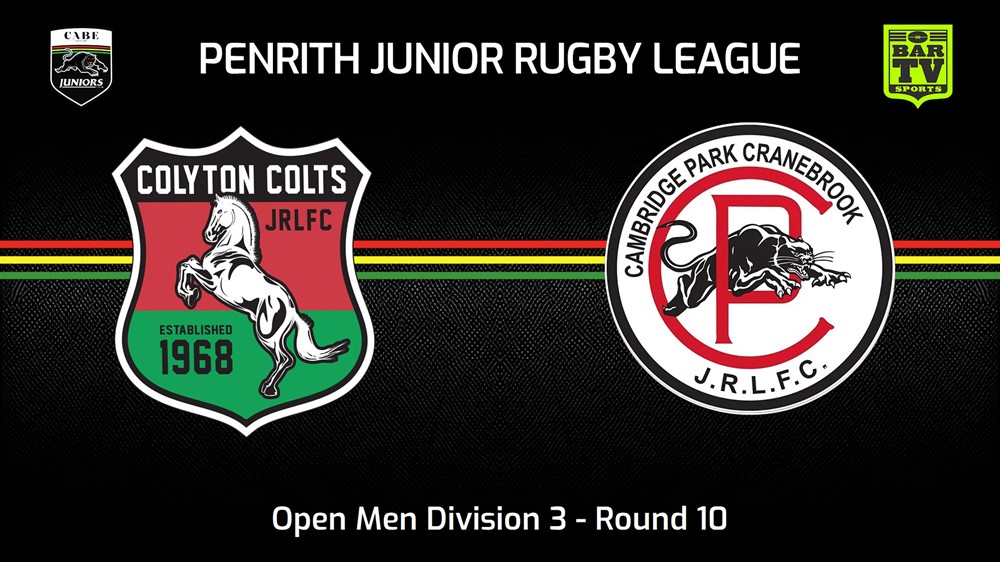 240622-video-Penrith & District Junior Rugby League Round 10 - Open Men Division 3 - Colyton Colts v Cambridge Park Slate Image