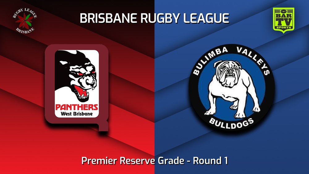 230318-BRL Round 1 - Premier Reserve Grade - West Brisbane Panthers v Bulimba Valleys Bulldogs Slate Image