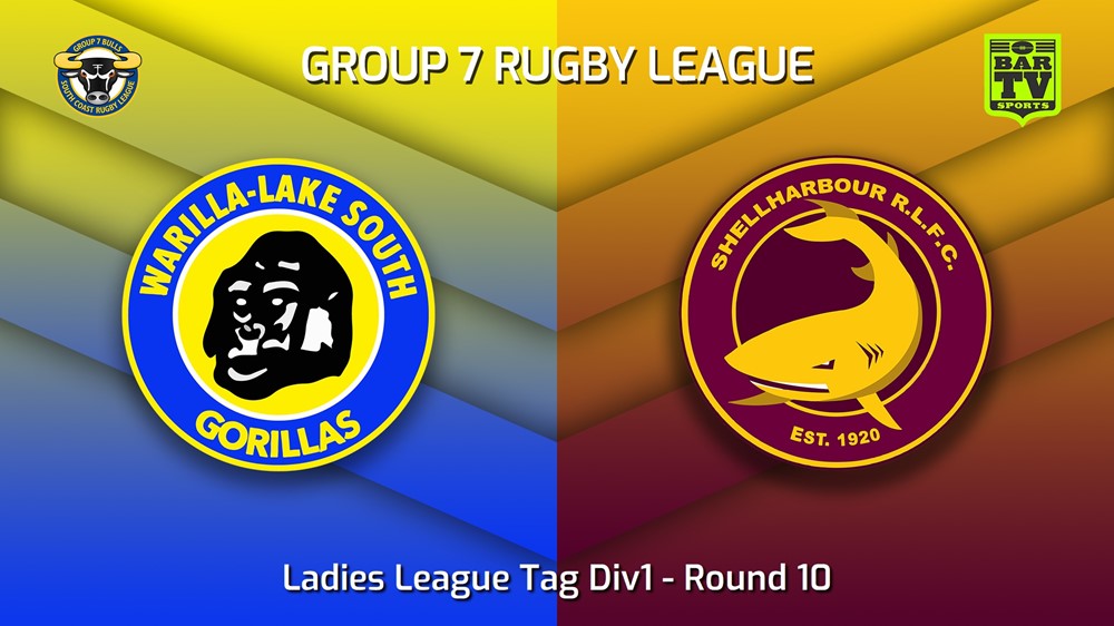 230604-South Coast Round 10 - Ladies League Tag Div1 - Warilla-Lake South Gorillas v Shellharbour Sharks Slate Image