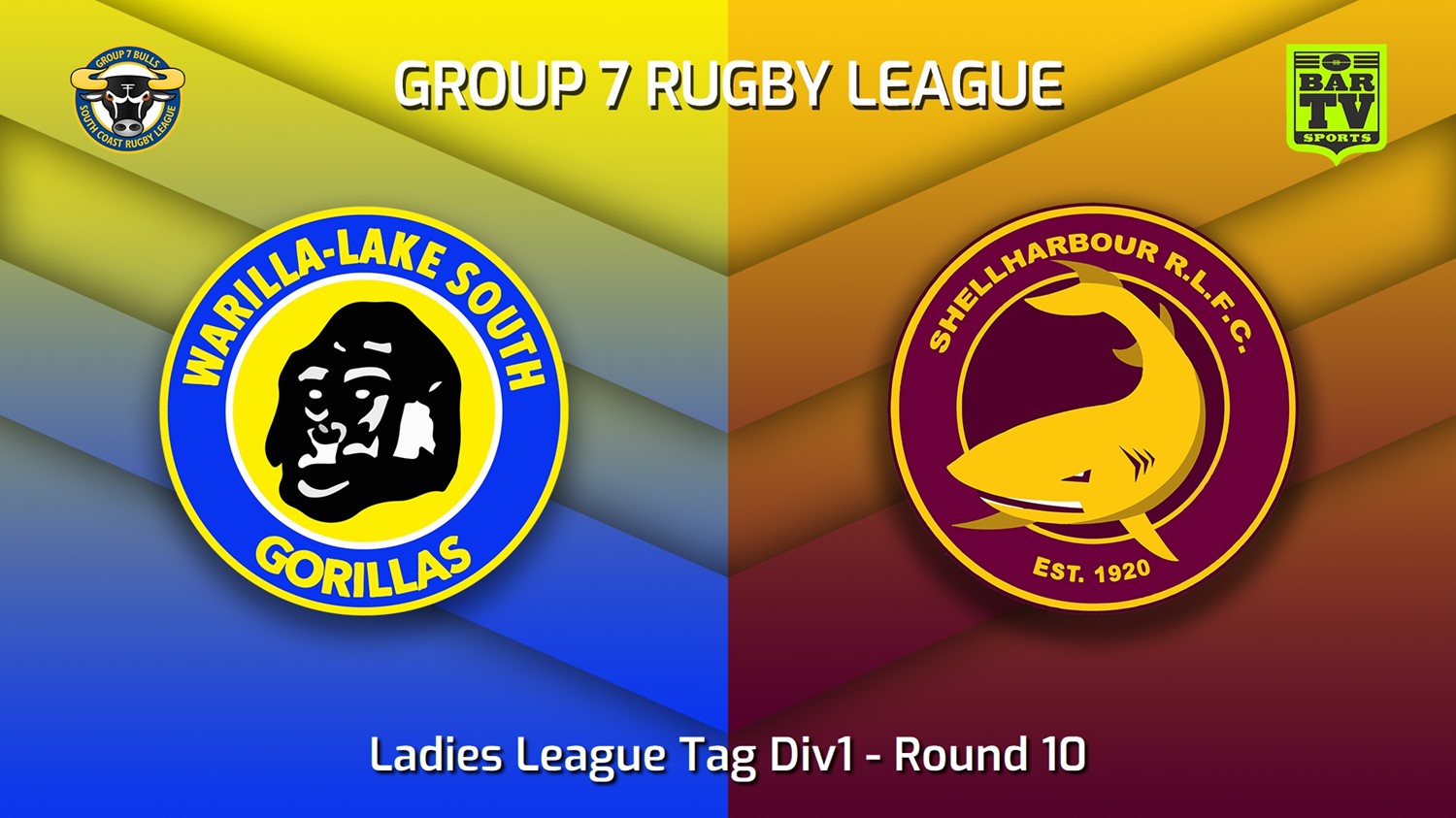 230604-South Coast Round 10 - Ladies League Tag Div1 - Warilla-Lake South Gorillas v Shellharbour Sharks Slate Image