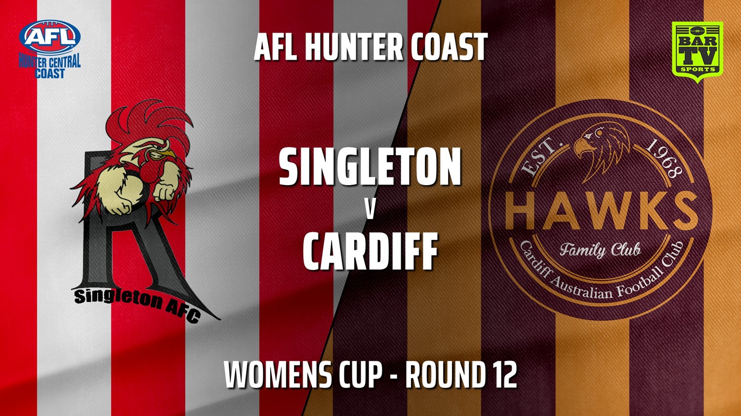 210710-AFL Hunter Central Coast Round 12 - Womens Cup - Singleton Roosters v Cardiff Hawks Minigame Slate Image