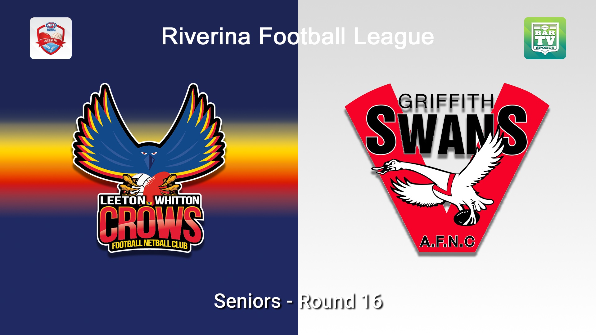 260801-video-Riverina Football League Round 16 - Seniors - Leeton Whitton Crows v Griffith Swans Slate Image
