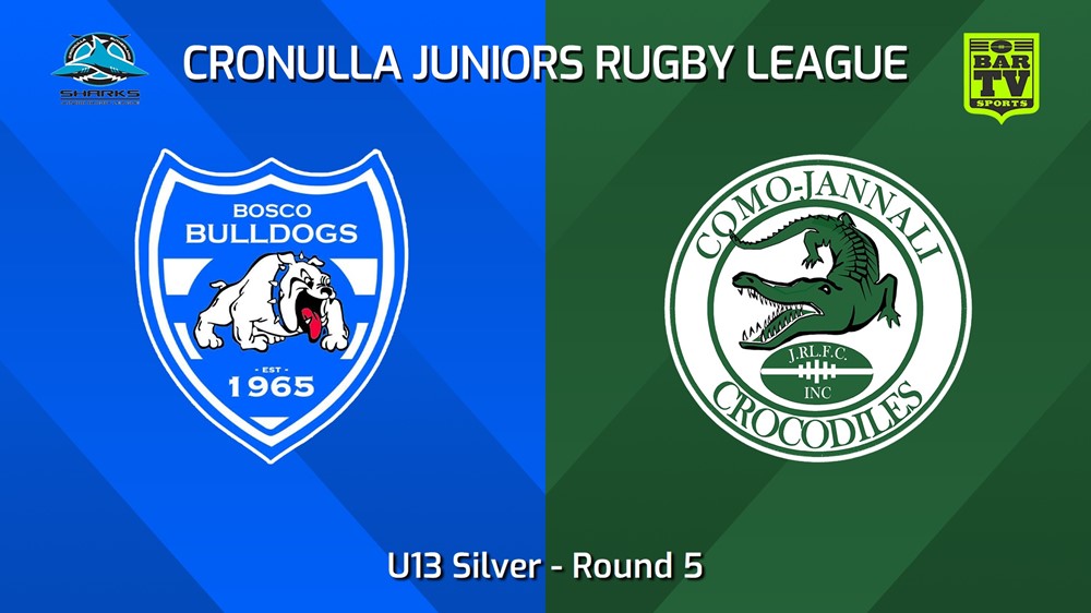 240518-video-Cronulla Juniors Round 5 - U13 Silver - St John Bosco Bulldogs v Como Jannali Crocodiles Slate Image