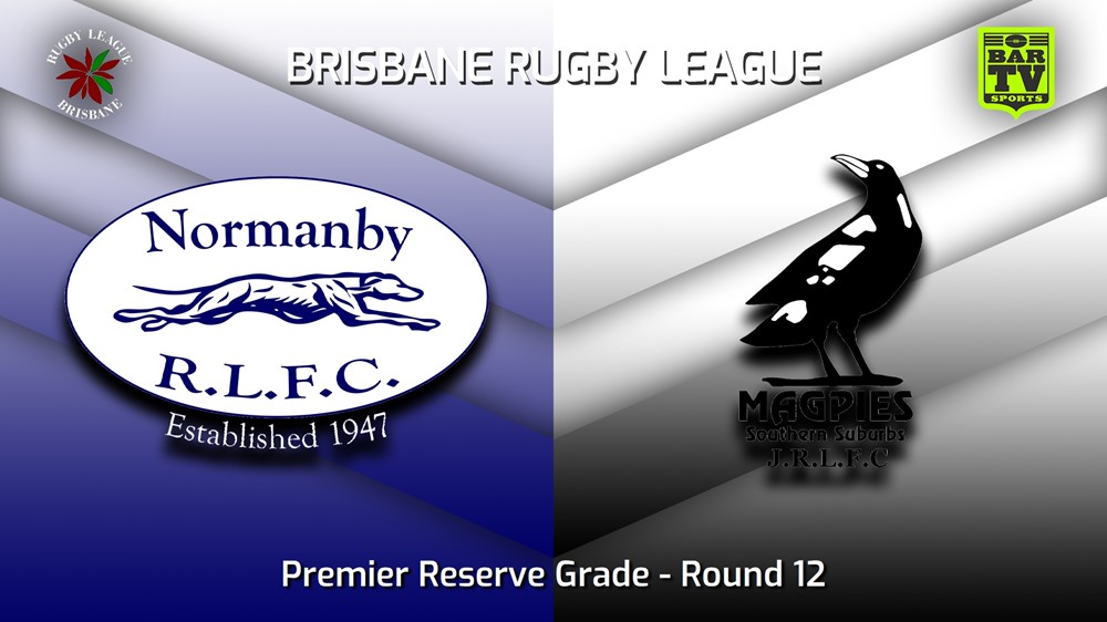 230624-BRL Round 12 - Premier Reserve Grade - Normanby Hounds v Southern Suburbs Magpies Slate Image