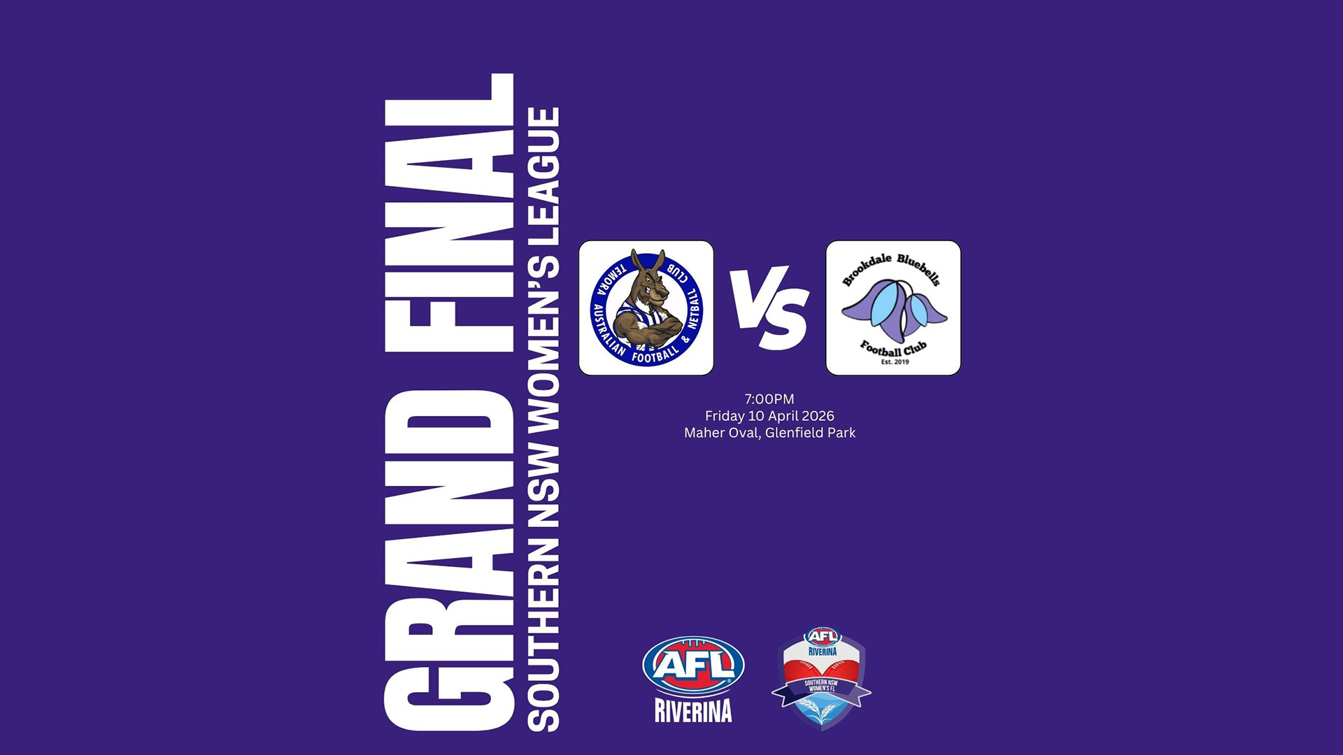 260410-video-Riverina Football League Grand Final - SNSW Womens - Temora Kangaroos v Brookdale Bluebells Slate Image