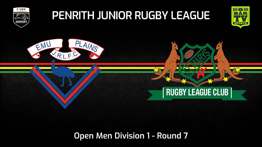 240526-video-Penrith & District Junior Rugby League Round 7 - Open Men Division 1 - Emu Plains RLFC v St Marys Slate Image