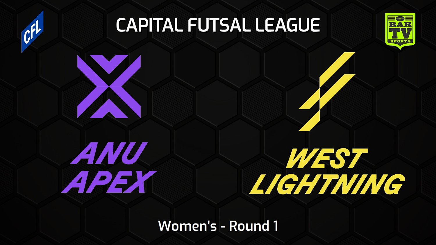 231022-Capital Football Futsal Round 1 - Women's - ANU Apex v West Canberra Lightning Minigame Slate Image