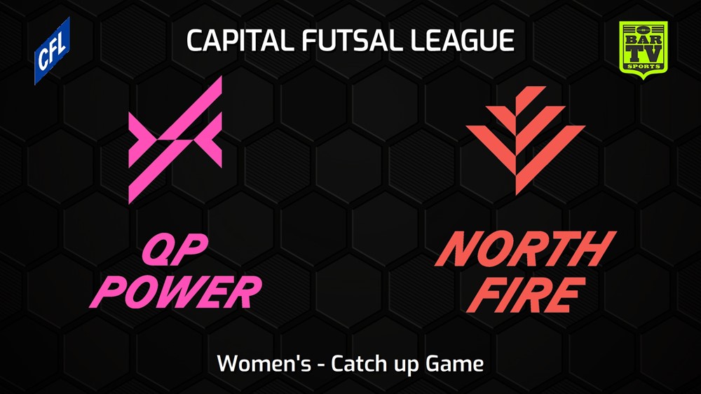 230204-Capital Football Futsal Catch up Game - Women's - Queanbeyan-Palerang Power v North Canberra Fire Slate Image