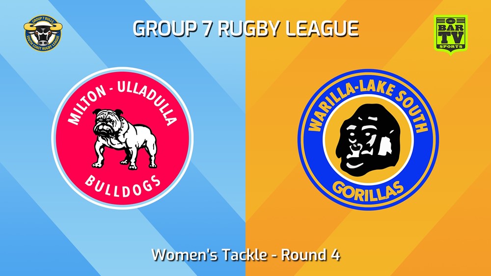 240629-video-South Coast Round 4 - Women's Tackle - Milton-Ulladulla Bulldogs v Warilla-Lake South Gorillas Slate Image