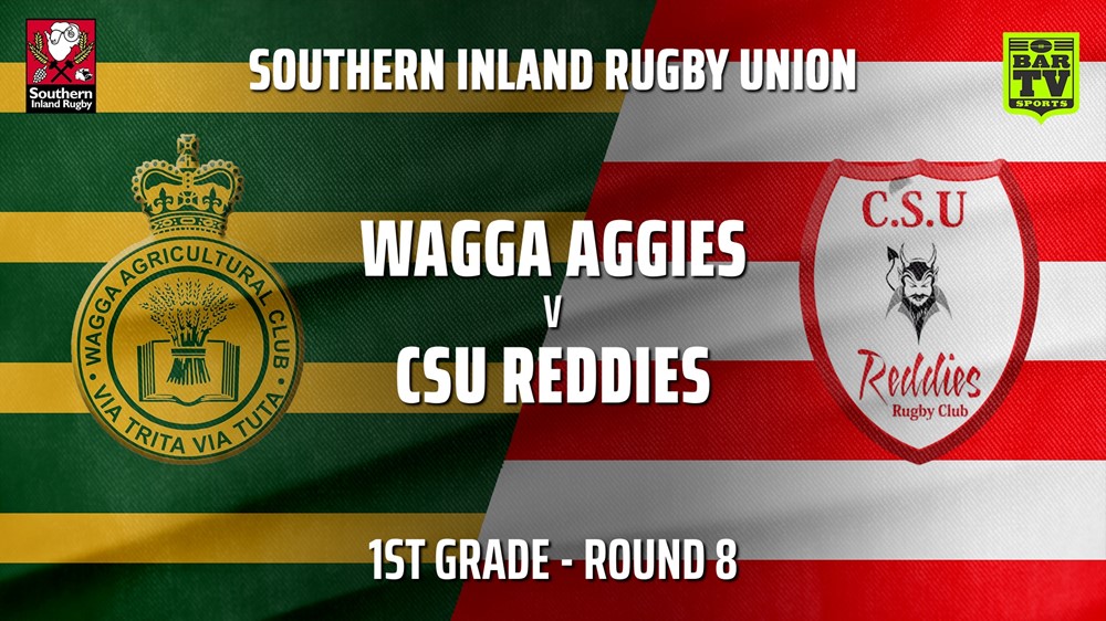210529-Southern Inland Rugby Union Round 8 - 1st Grade - Wagga Agricultural College v CSU Reddies Slate Image
