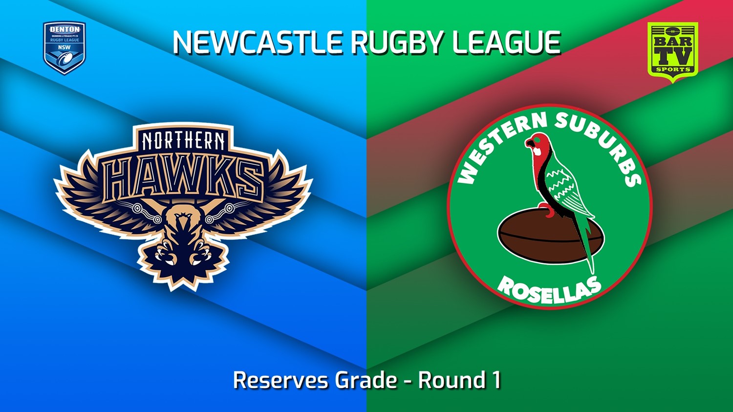 230326-Newcastle RL Round 1 - Reserves Grade - Northern Hawks v Western Suburbs Rosellas Minigame Slate Image
