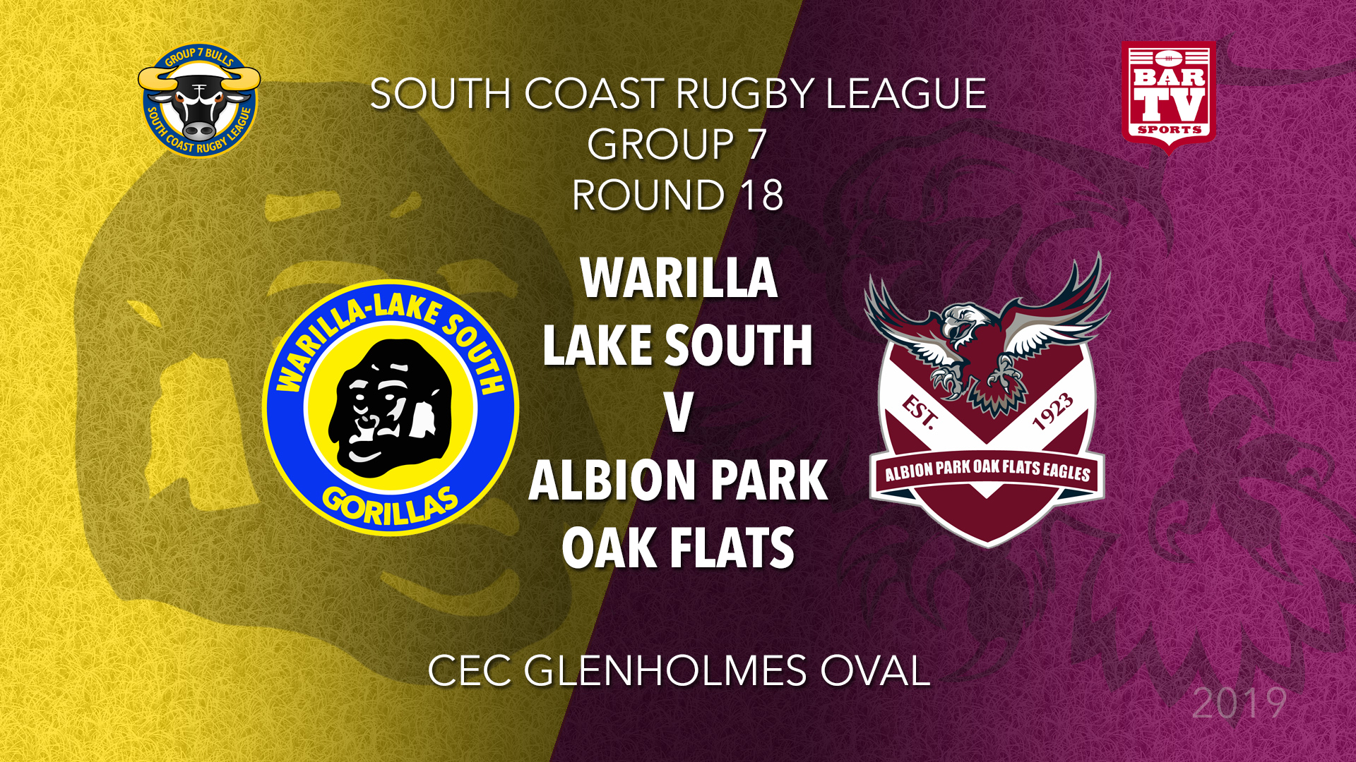 VIDEO Group 7 RL Round 10 1st Grade Albion Park Oak Flats v