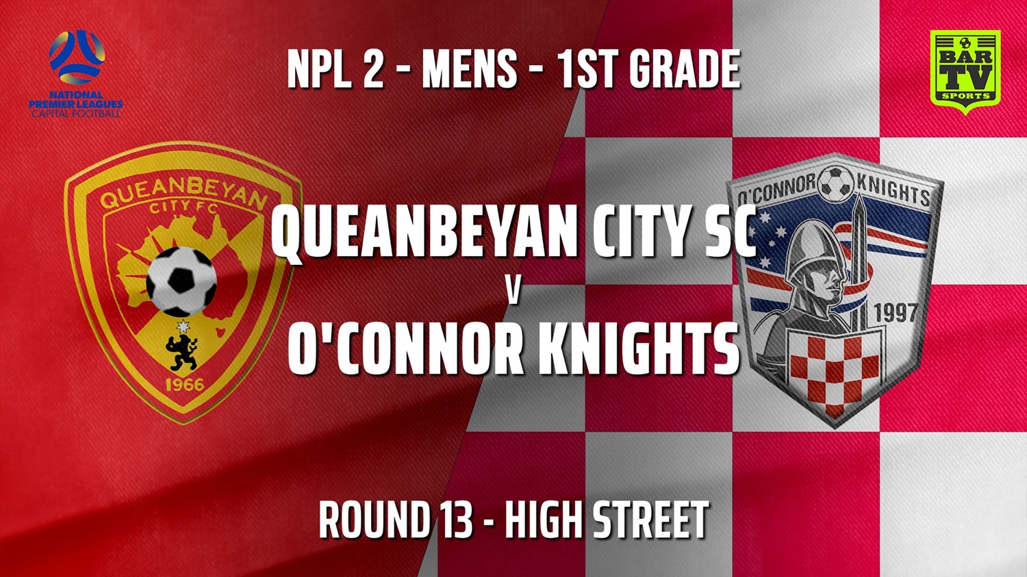 210708-NPL 2 Men - 1st Grade - Capital Round 13 - Queanbeyan City SC v O'Connor Knights Minigame Slate Image