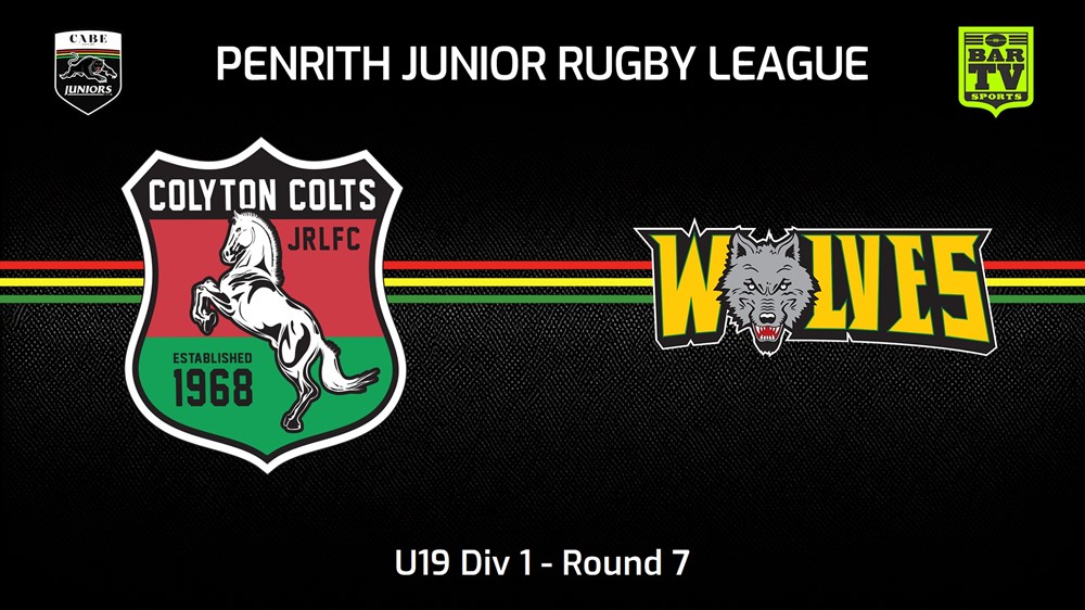 240526-video-Penrith & District Junior Rugby League Round 7 - U19 Div 1 - Colyton Colts v Windsor Wolves Slate Image