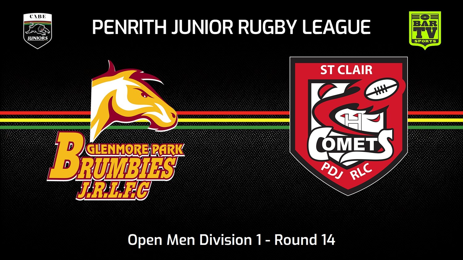 230730-Penrith & District Junior Rugby League Round 14 - Open Men Division 1 - Glenmore Park Brumbies v St Clair Minigame Slate Image
