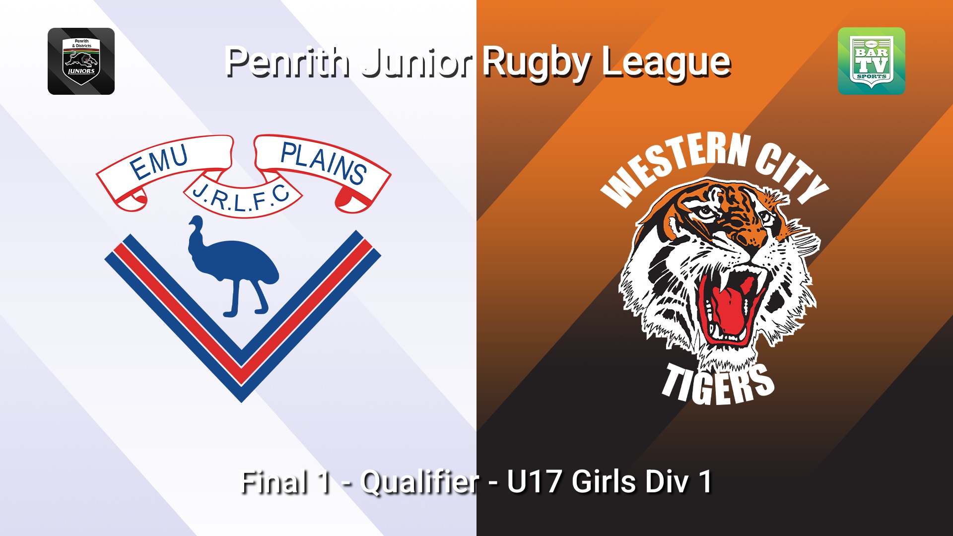 260808-video-Penrith & District Junior Rugby League Final 1 - Qualifier - U17 Girls Div 1 - Emu Plains v Western City Tigers Slate Image