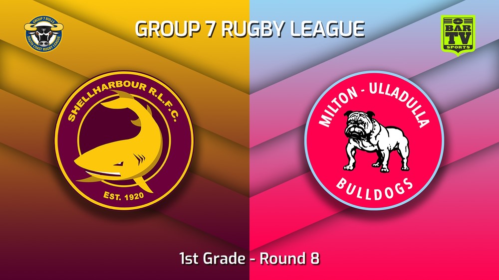230520-South Coast Round 8 - 1st Grade - Shellharbour Sharks v Milton-Ulladulla Bulldogs Slate Image