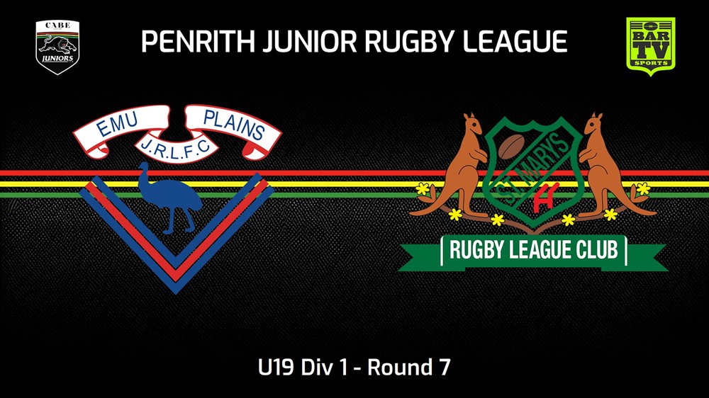 240526-video-Penrith & District Junior Rugby League Round 7 - U19 Div 1 - Emu Plains RLFC v St Marys Slate Image