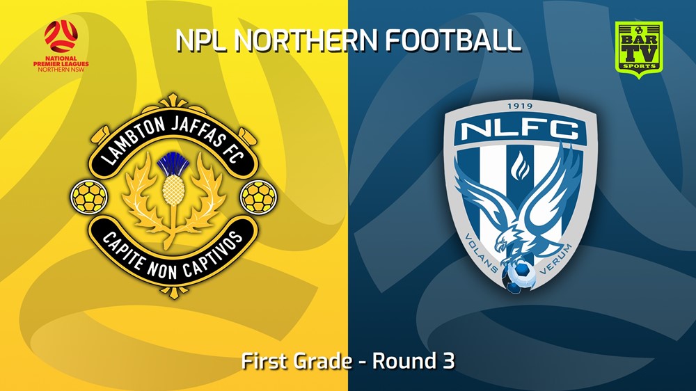 230317-NNSW NPLM Round 3 - Lambton Jaffas FC v New Lambton FC Slate Image