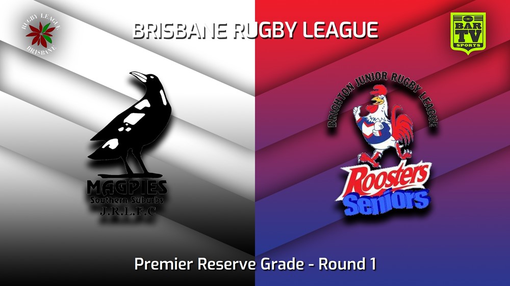 230318-BRL Round 1 - Premier Reserve Grade - Southern Suburbs Magpies v Brighton Roosters Slate Image